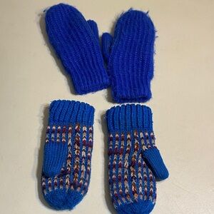 Cozy Blue Knit Women's Mittens - Soft Winter Gloves